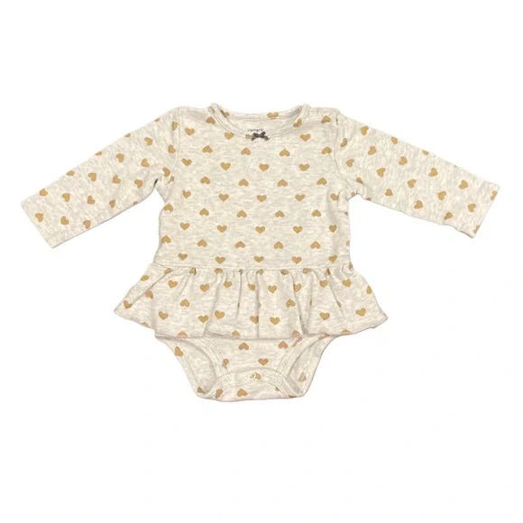 CARTERS Onesie with Gold Heart Accents - Picture 2 of 4